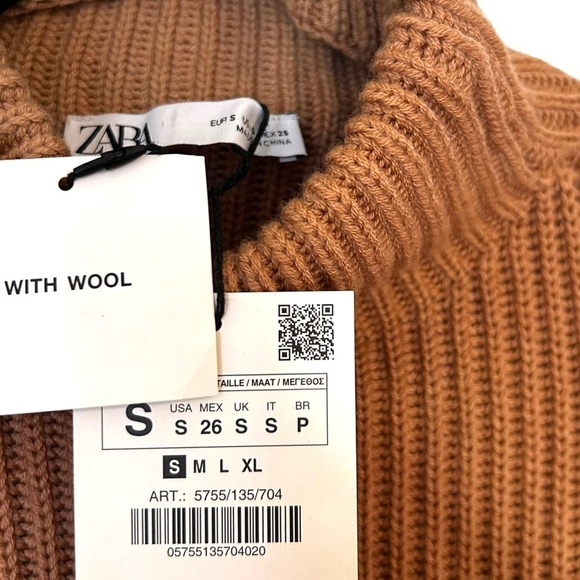 Zara Purl Knit Wool Blend Sweater - Picture 11 of 15